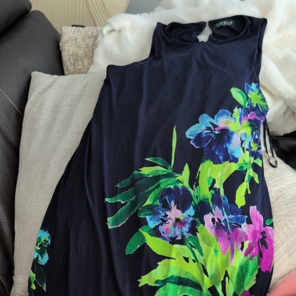 Ralph Lauren Navy Floral Dress - Picture 3 of 4